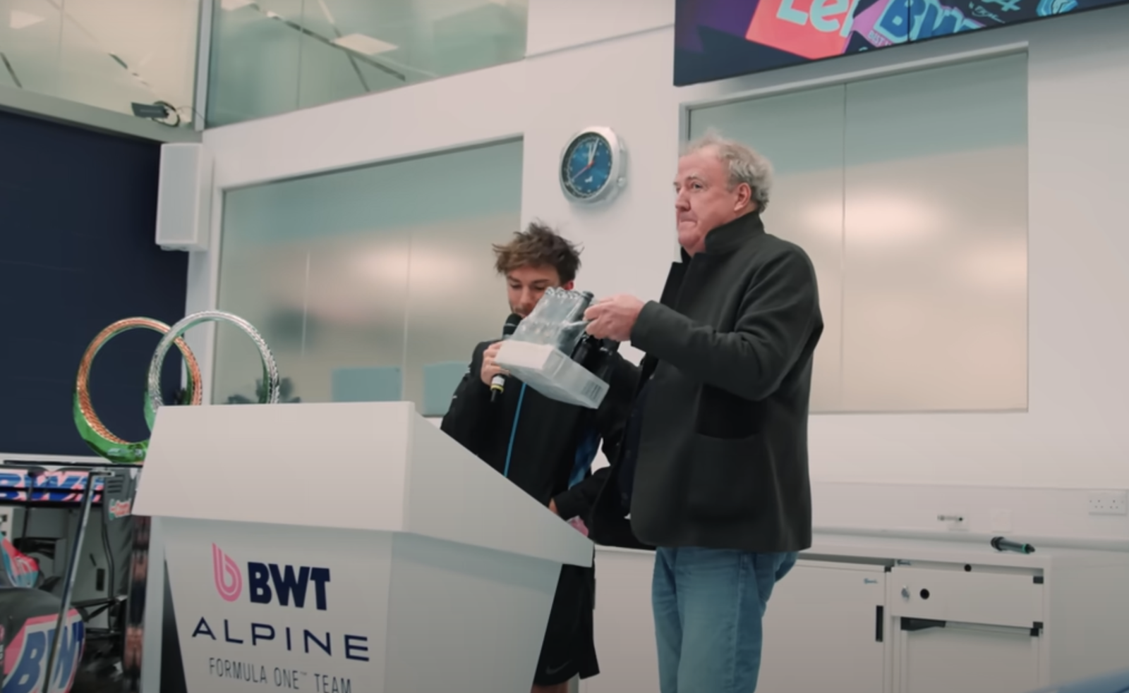 Jeremy Clarkson and Pierre Gasly